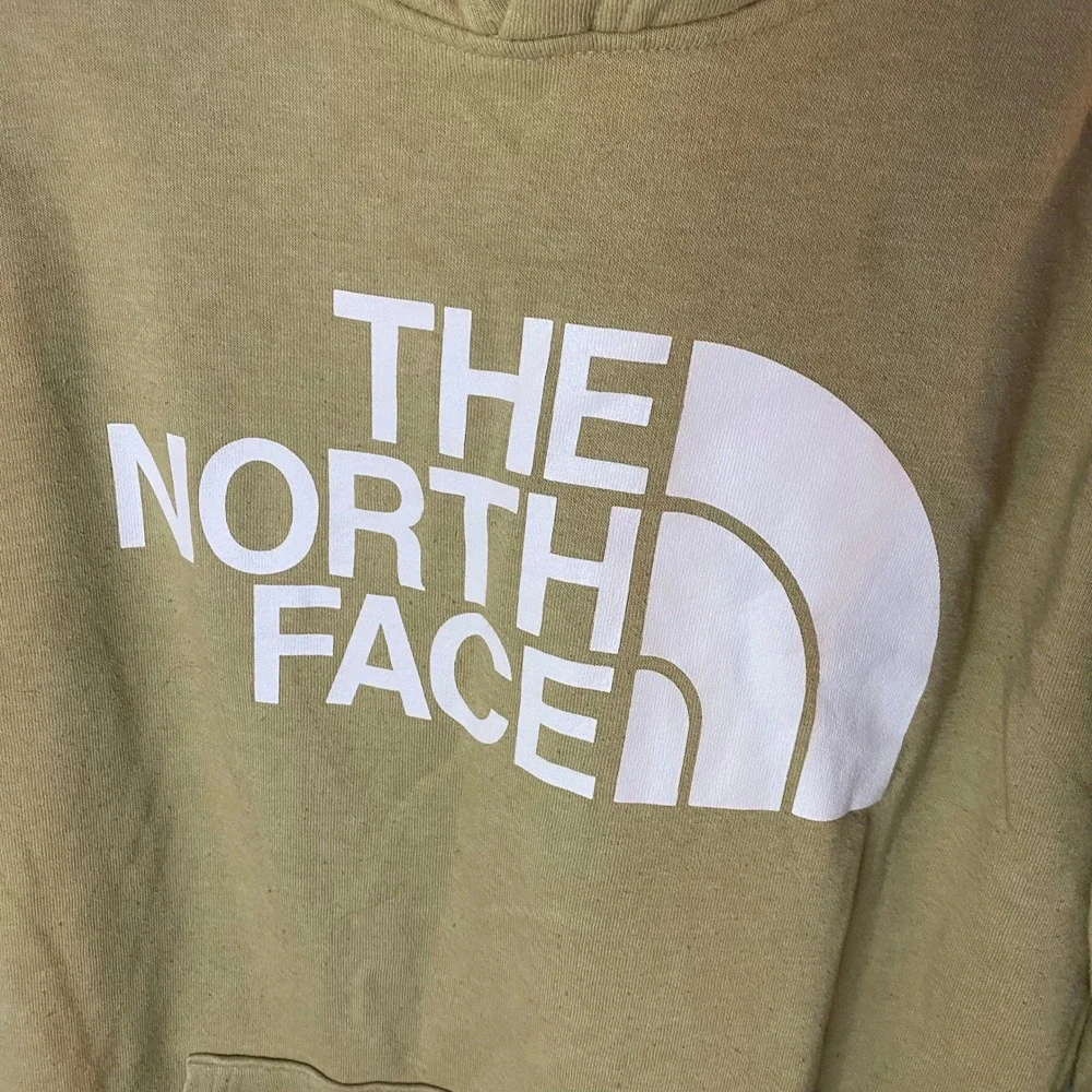 The North Face Half Dome Logo Hoodie Mens Large Tan Khaki Pullover Sweatshirt